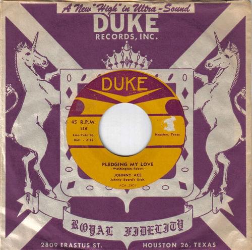 Album cover art for "Pledging My Love" by Johnny Ace