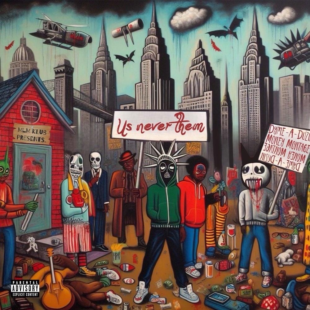 Album cover art for "Us Never Them" by Dyme-A-Duzin