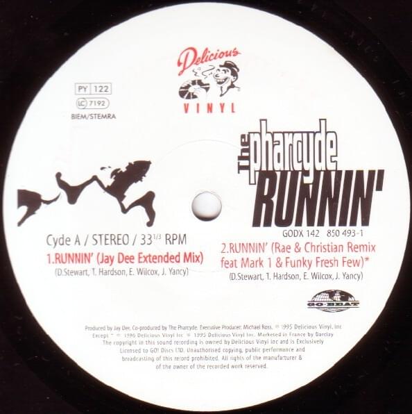 Album cover art for "Runnin’ (Rae & Christian Remix)" by The Pharcyde & Funky Fresh Few