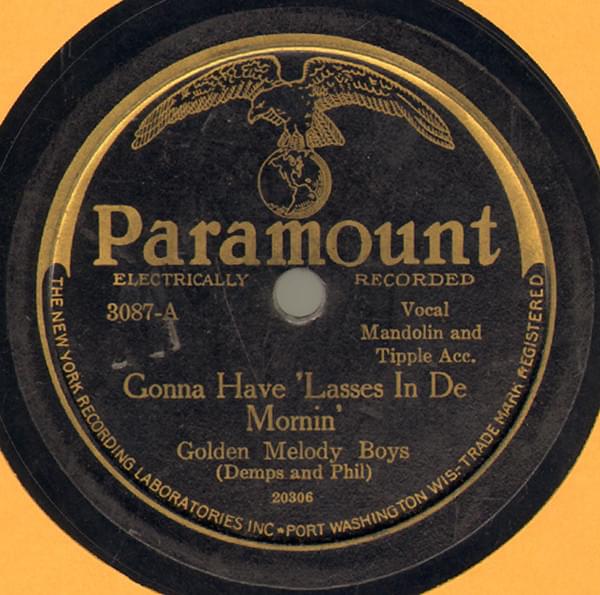 Album cover art for "Gonna Have ‘Lasses in De Mornin’" by Golden Melody Boys