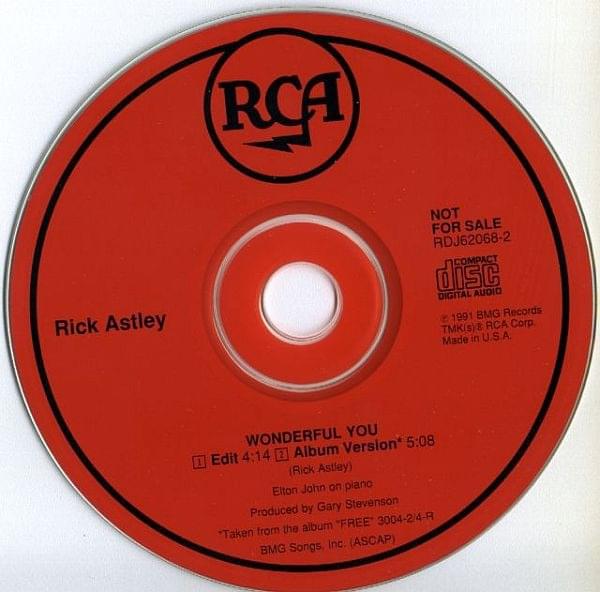 Album cover art for "Wonderful You" by Rick Astley