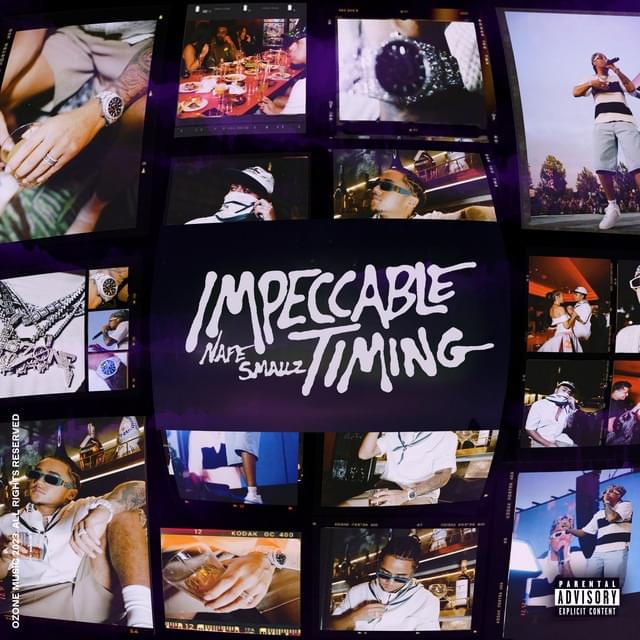Album cover art for "IMPECCABLE TIMING" by Nafe Smallz
