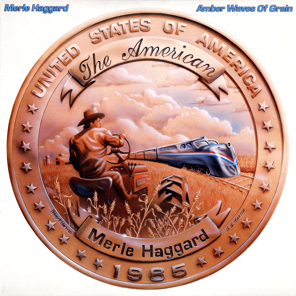 Album cover art for "Amber Waves of Grain" by Merle Haggard