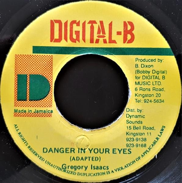 Album cover art for "Danger In Your Eyes" by Gregory Isaacs