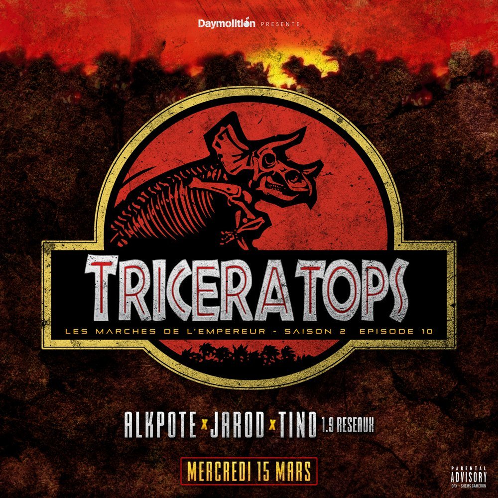 Album cover art for "Tricératops" by Alkpote & Tino (FRA) & Jarod