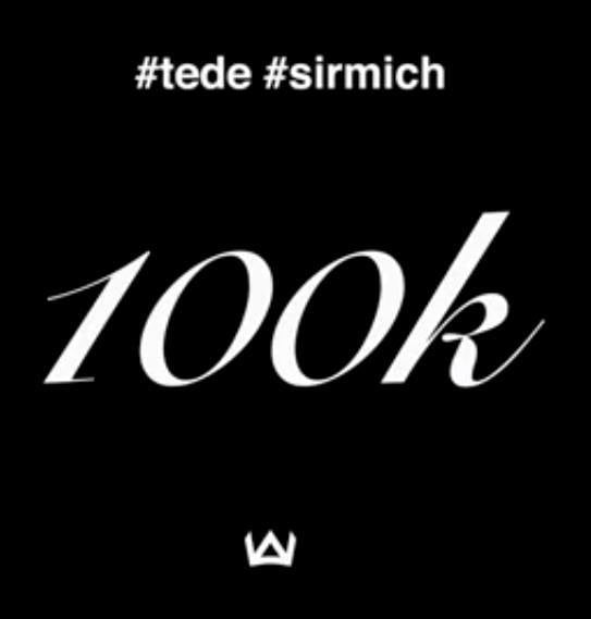 Album cover art for "100k Na Insta" by Tede