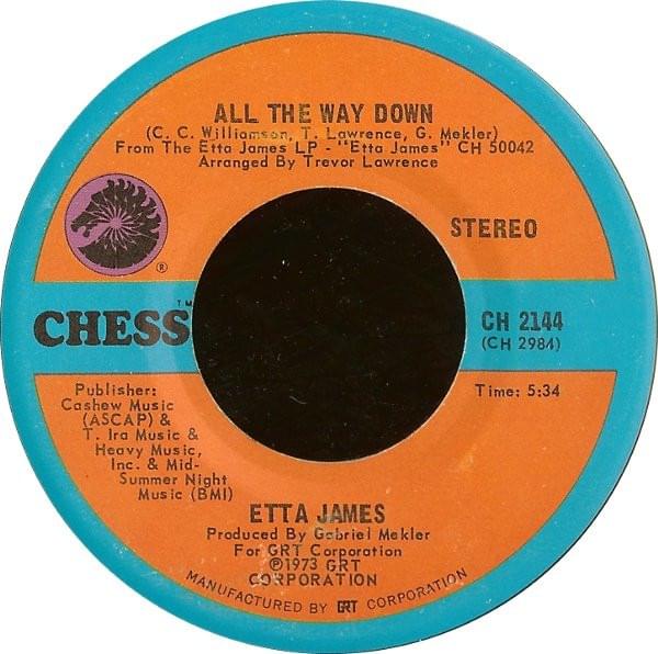Album cover art for "All the Way Down" by Etta James