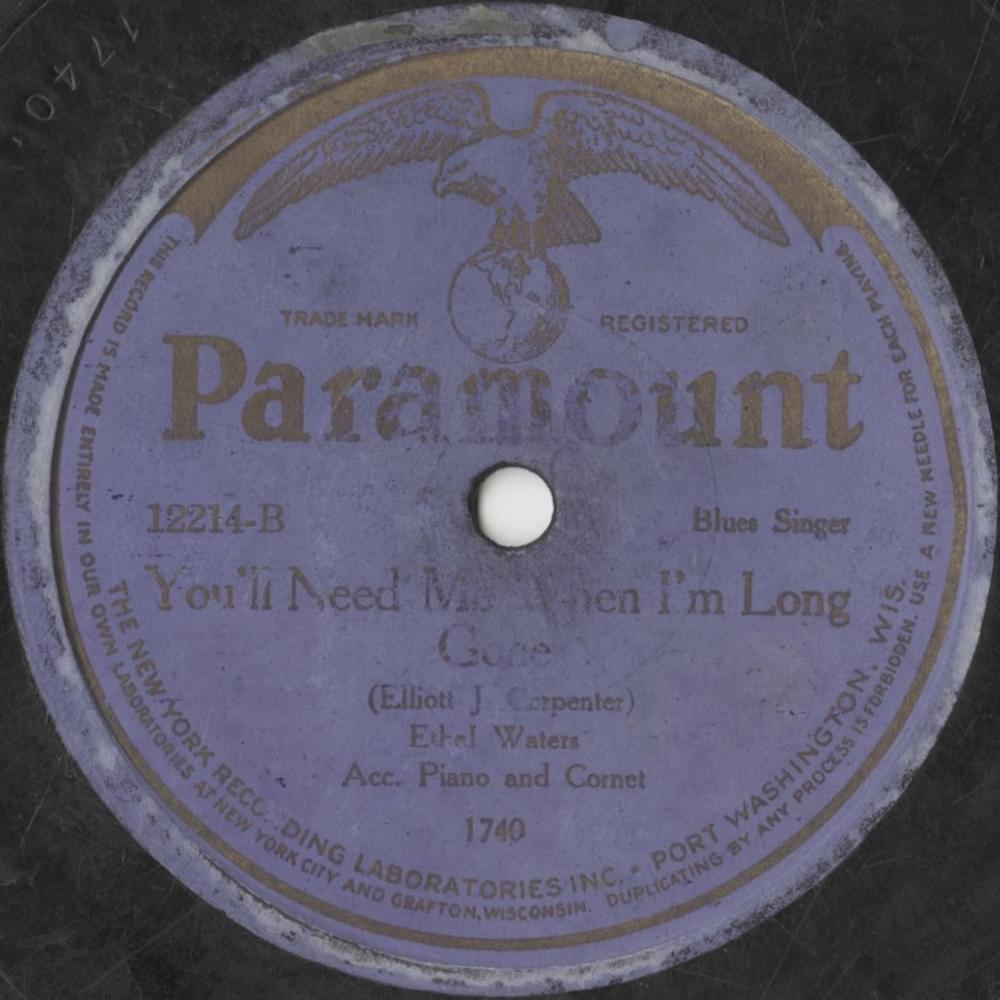 Album cover art for "You’ll Need Me When I’m Long Gone" by Ethel Waters