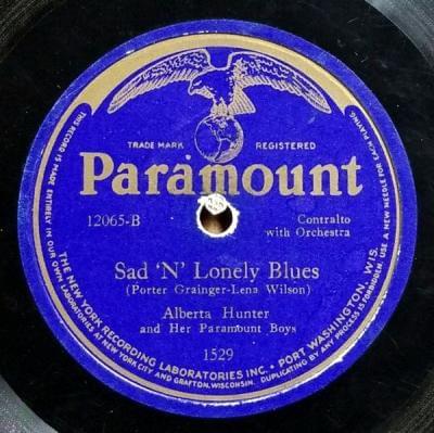 Album cover art for "Sad ‘N’ Lonely Blues" by Alberta Hunter