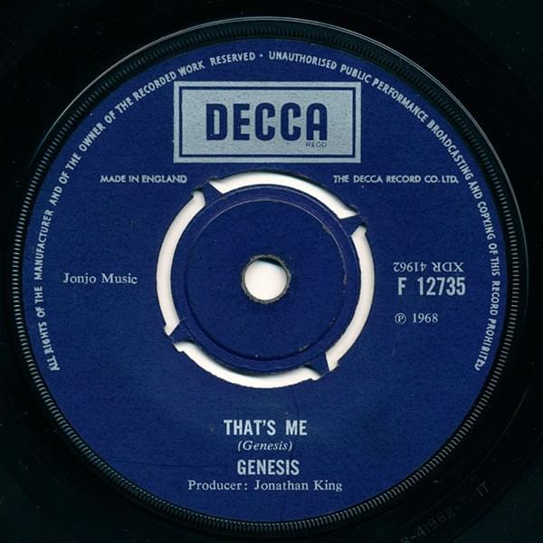 Album cover art for "That’s Me" by Genesis