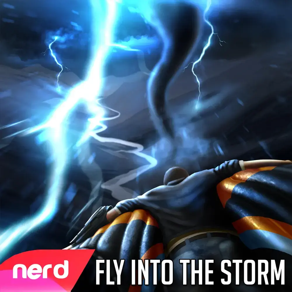 Album cover art for "Fly Into the Storm" by NerdOut