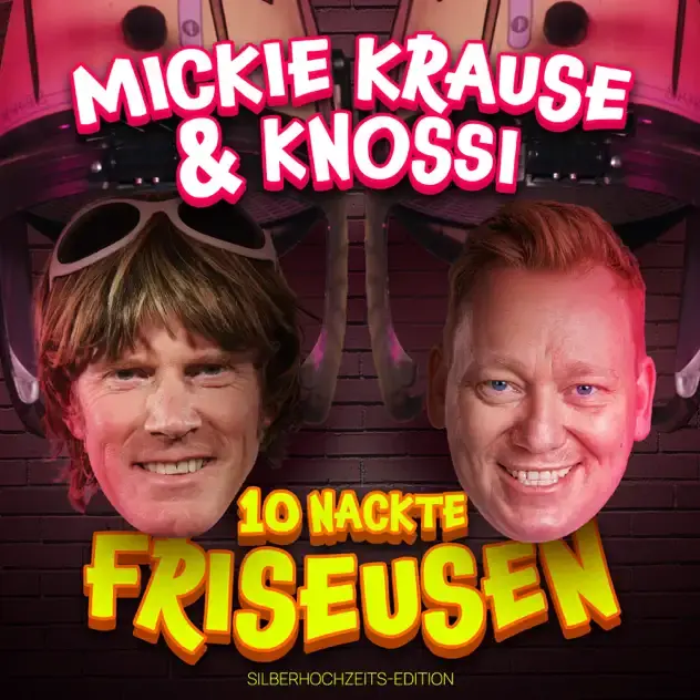 Album cover art for "10 nackte Friseusen (Silberhochzeits-Edition)" by Mickie Krause