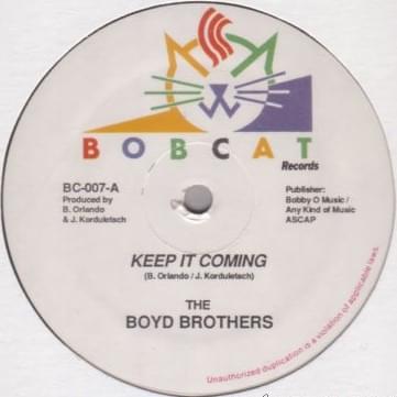 Album cover art for "Keep It Coming" by The Boyd Brothers