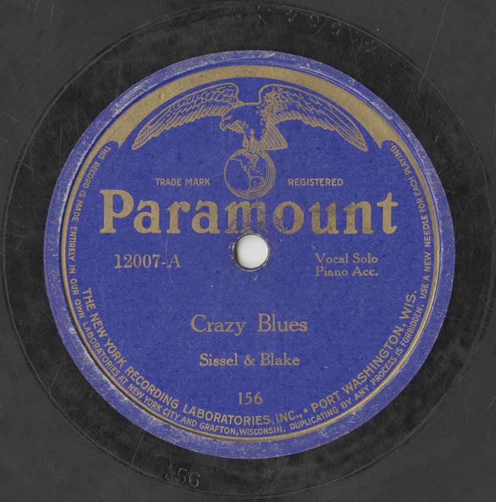 Album cover art for "Crazy Blues" by Sissle & Blake
