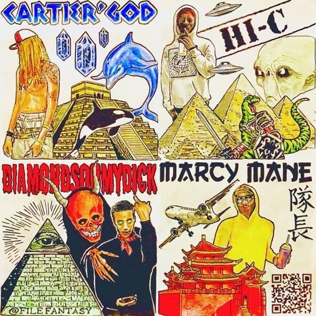 Album cover art for "LIKE A PERC" by Diamondsonmydick & Marcy Mane & Hi-C & Cartier God