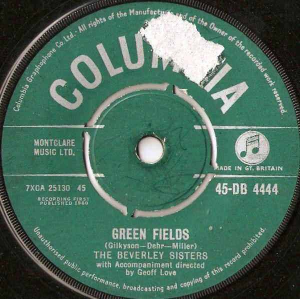 Album cover art for "Green Fields" by The Beverley Sisters