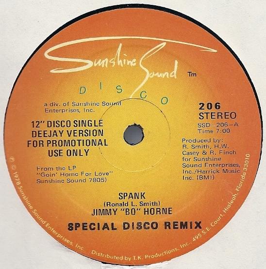 Album cover art for "Spank (1980 Remix)" by Jimmy “Bo” Horne