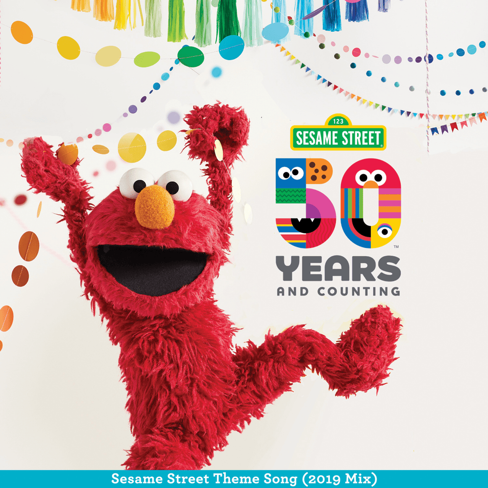 Album cover art for "Sesame Street Theme (2019 Mix)" by Elmo & Zoé