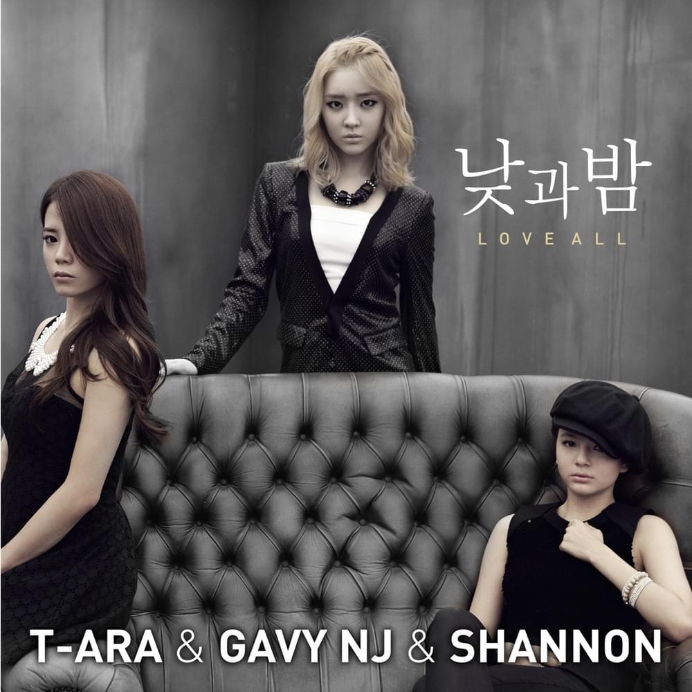 Album cover art for "낮과 밤 (LOVE ALL)" by T-ARA (KOR)