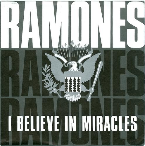 Album cover art for "I Believe in Miracles" by Ramones