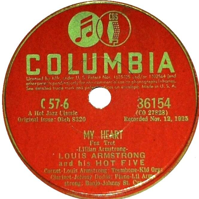 Album cover art for "My Heart" by Louis Armstrong & His Hot Five