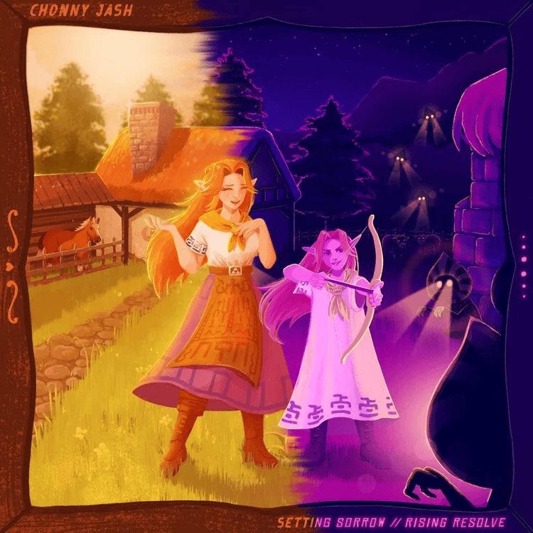 Album cover art for "Setting Sorrow // Rising Resolve" by Chonny Jash
