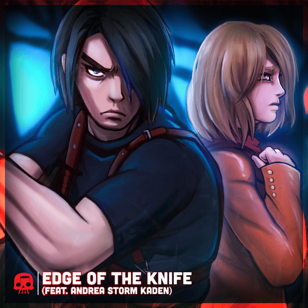 Album cover art for "Edge of the Knife" by JT Music & Andrea Storm Kaden