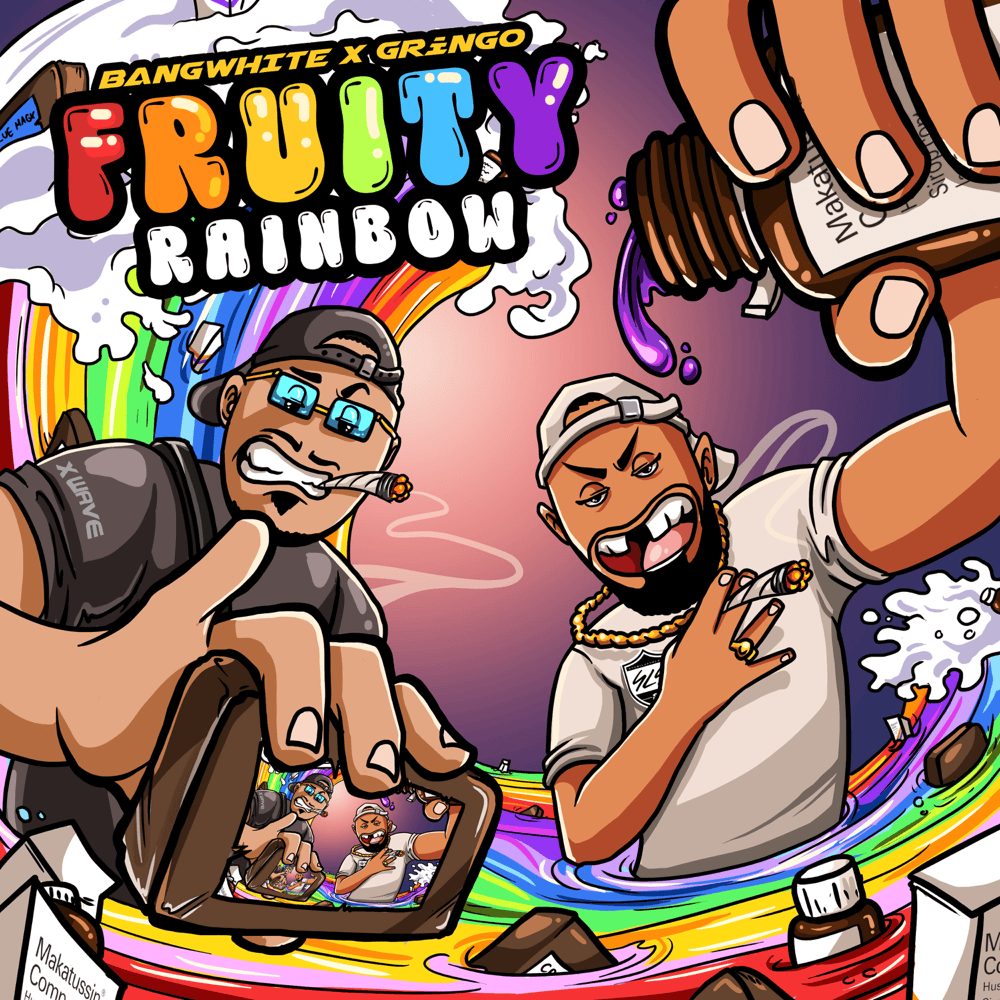 Album cover art for "FRUITY (RAINBOW)" by BANGWHITE