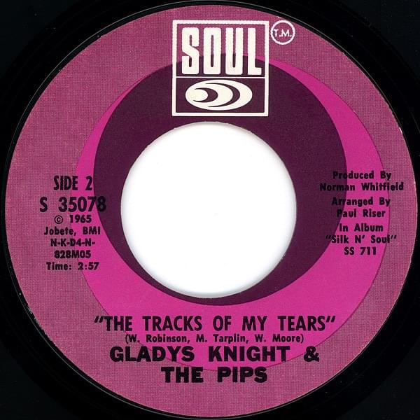 Album cover art for "The Tracks Of My Tears" by Gladys Knight & The Pips