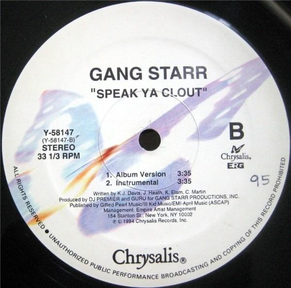 Album cover art for "Speak Ya Clout" by Gang Starr & Lil Dap & Jeru the Damaja