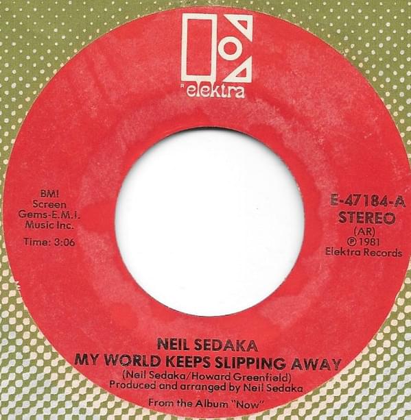 Album cover art for "My World Keeps Slipping Away" by Neil Sedaka