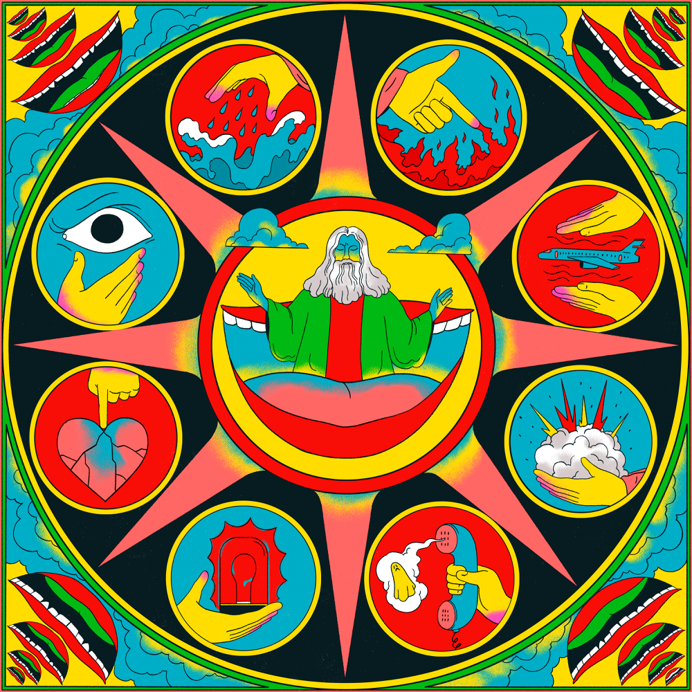 Album cover art for "Laughing With" by Kishi Bashi