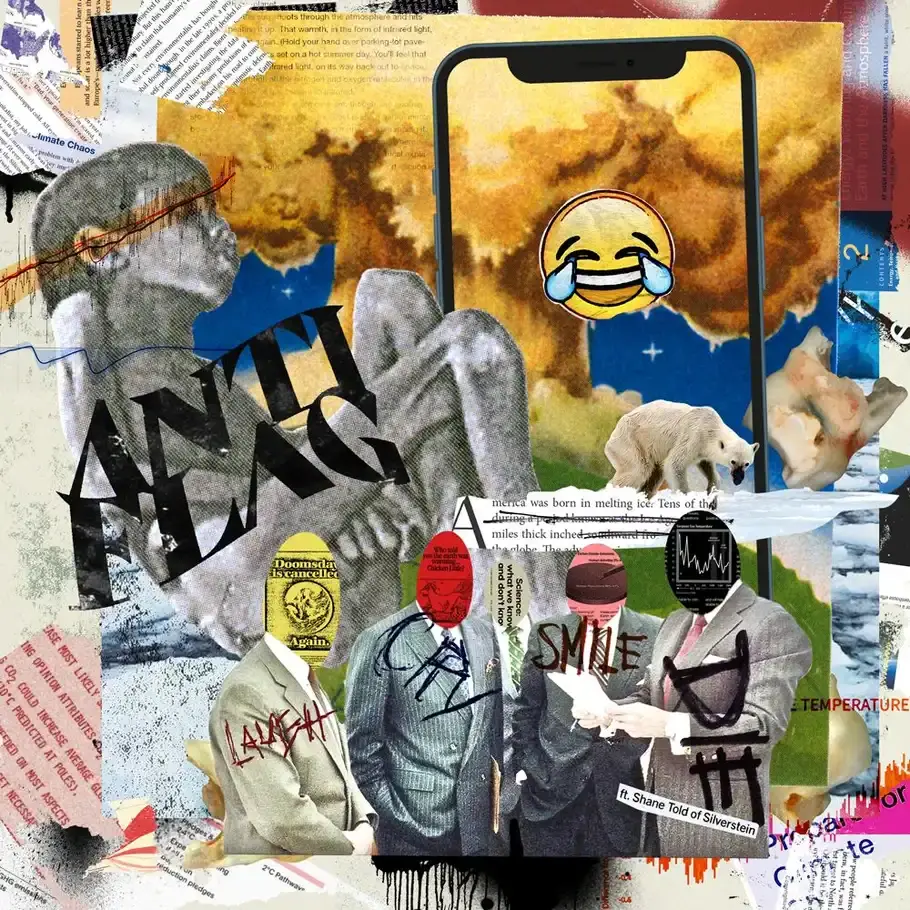 Album cover art for "LAUGH. CRY. SMILE. DIE." by Anti-Flag & Shane Told