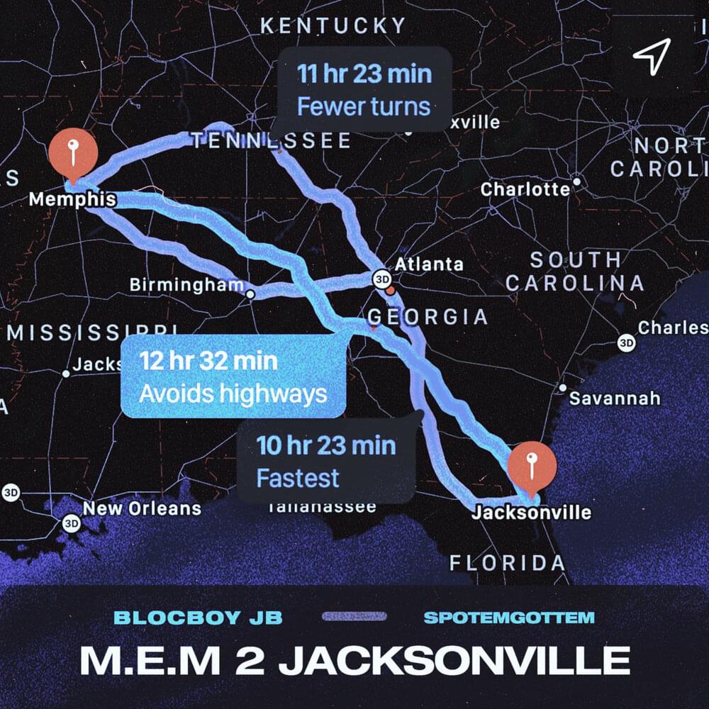 Album cover art for "M.E.M 2 Jacksonville" by BlocBoy JB & SpotemGottem
