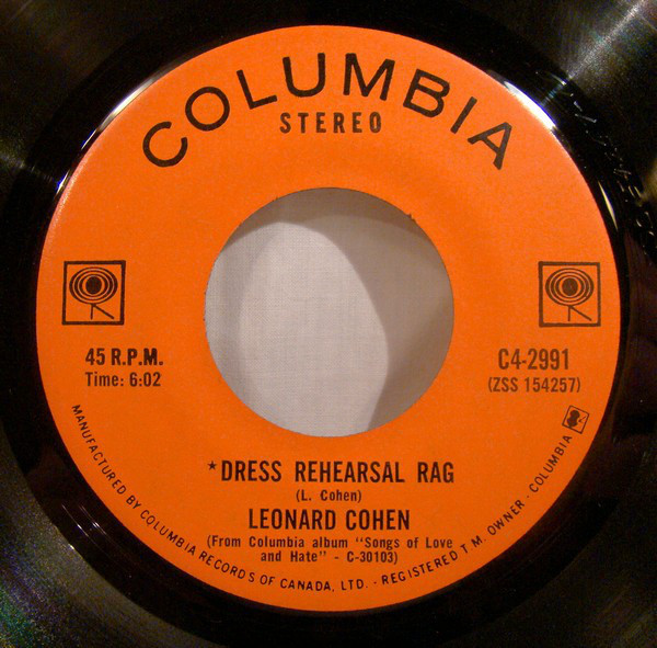 Album cover art for "Dress Rehearsal Rag" by Leonard Cohen