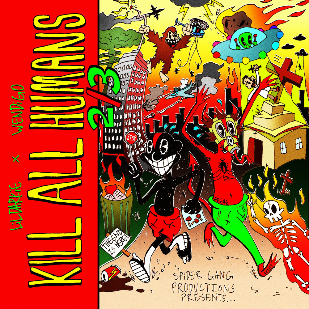 Album cover art for "KILL ALL HUMANS 2/3" by Lil Darkie