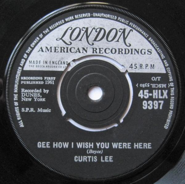 Album cover art for "Gee How I Wish You Were Here" by Curtis Lee