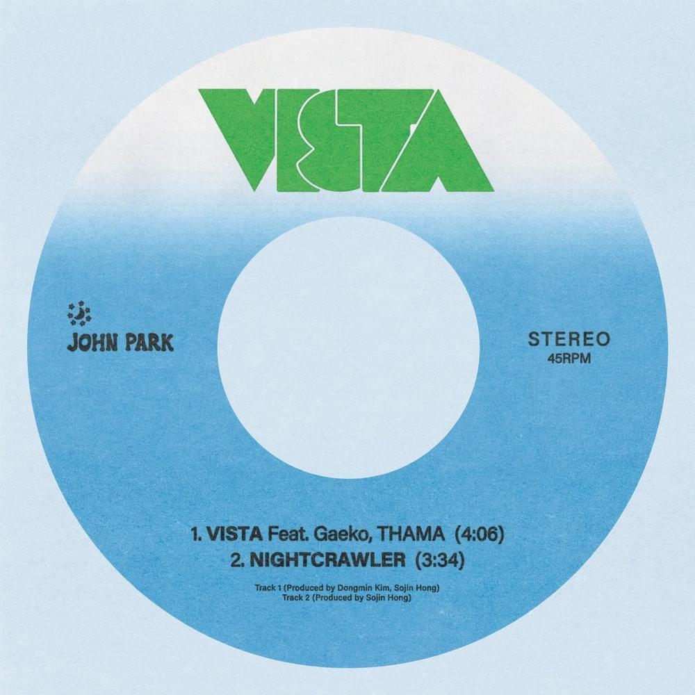 Album cover art for "VISTA" by John Park (존박) & THAMA (따마) & Gaeko (개코)