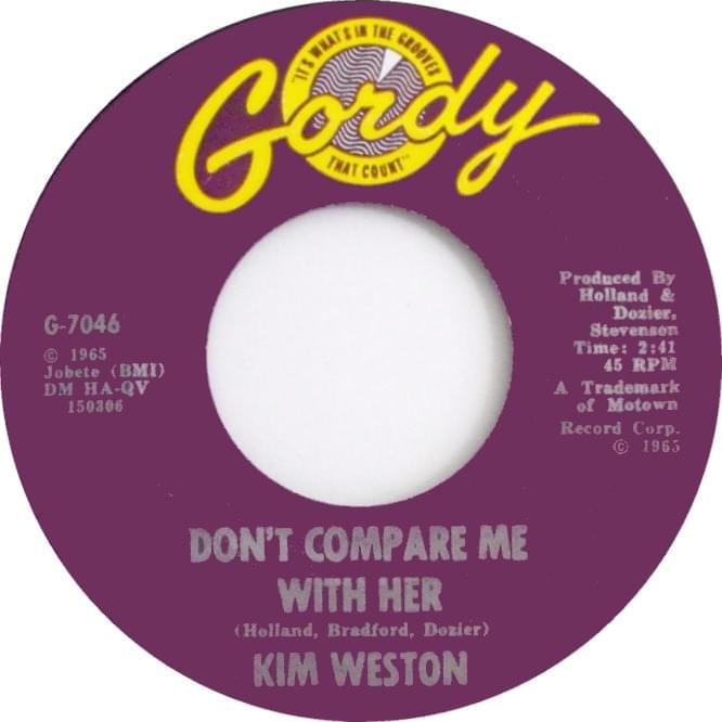 Album cover art for "Don’t Compare Me With Her" by Kim Weston
