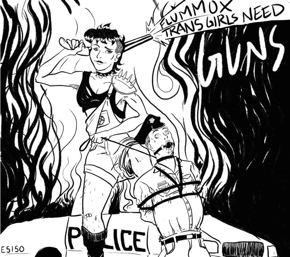 Album cover art for "Trans Girls Need Guns" by Flummox