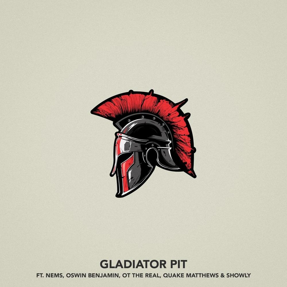 Album cover art for "Gladiator Pit" by Chris Webby & NEMS & Oswin Benjamin & OT the Real & Quake Matthews & Showly