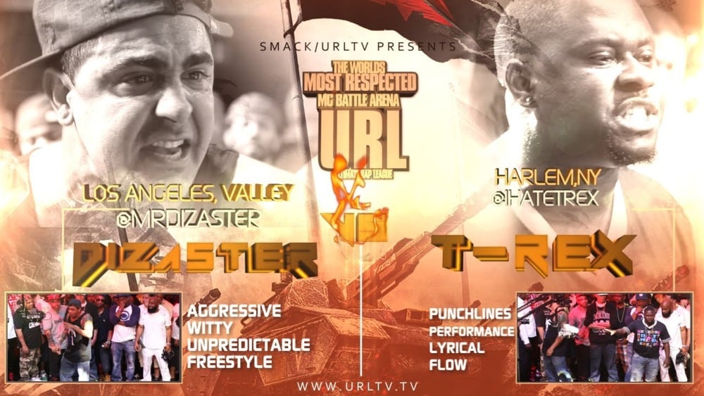 Album cover art for "Dizaster vs. T-Rex" by URLtv & Dizaster & T-Rex (Battle Rapper)