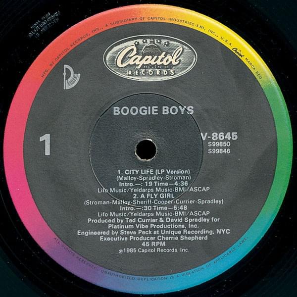 Album cover art for "A Fly Girl" by Boogie Boys
