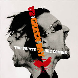 Album cover art for "The Saints Are Coming" by U2 & Green Day