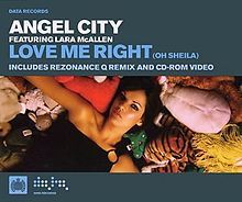 Album cover art for "Love Me Right (Oh Sheila)" by Angel City & Lara McAllen