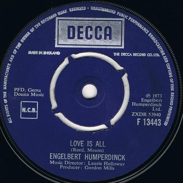Cover image for Love Is All / Lady Of The Night (Single)