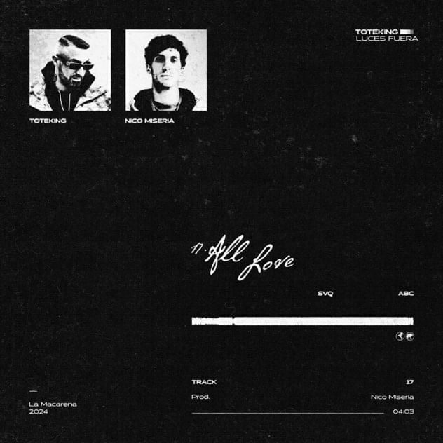 Album cover art for "All Love" by Toteking