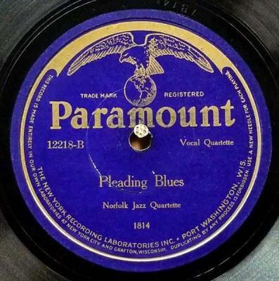 Album cover art for "Pleading Blues" by Norfolk Jazz & Jubilee Quartette