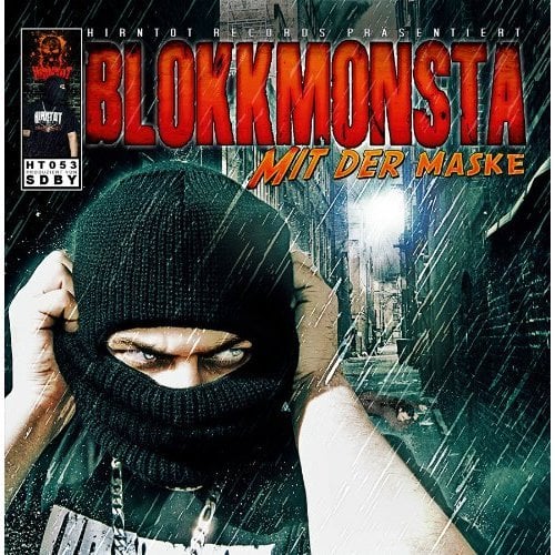 Album cover art for "Mit der Maske" by Blokkmonsta