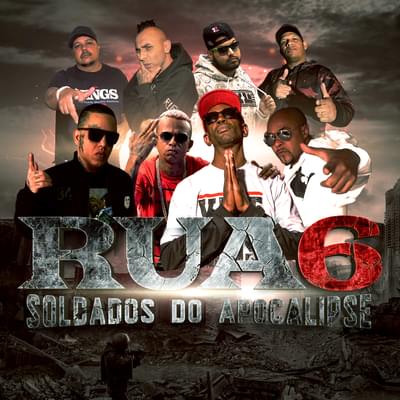 Album cover art for "Soldados do Apocalipse" by Nocivo Shomon & Tom (Função RHK) & Mano Axé & Gordinho (Primeiro Ato) & Nolts MC & Alex NSC & H Caverna & Dum-Dum